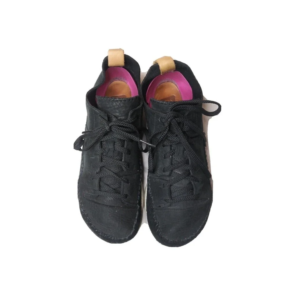 Clarks Originals Low-Top Sneakers Womens Shoes Size 7.5 Leather & Suede Black